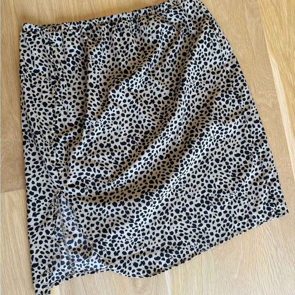 SHEIN Maternity Black and Cream Animal Print Midi Skirt | Size XL